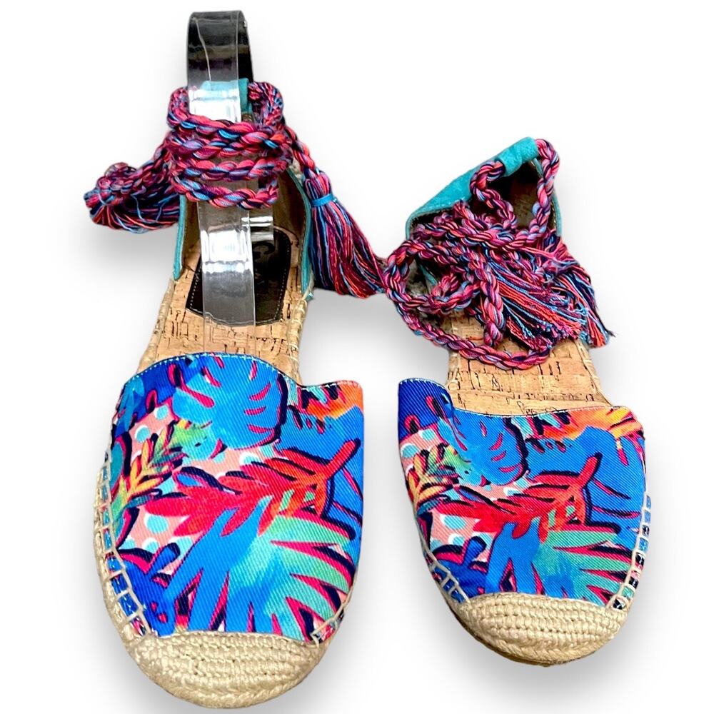 Circus Sam Edelman Lenora Espadrille Flats Sandals Womens 10 Multicolor Tropical